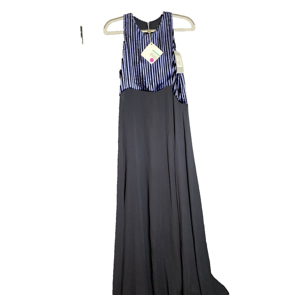 Antonelli Women's Navy Sleeveless Flowing Skirt Maxi Dress Size 44 NWT